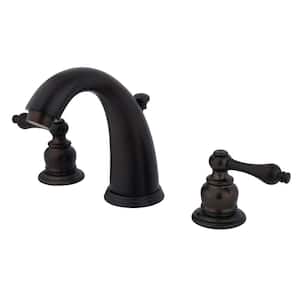 Victorian 2-Handle 8 in. Widespread Bathroom Faucets with Plastic Pop-Up in Oil Rubbed Bronze
