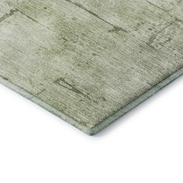 Mayfield Premium Machine Washable Abstract AMF2215 Aloe 10 ft. x 14 ft. Area Rug