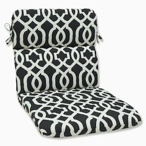 Trellis Outdoor/Indoor 21 in. W x 3 in. H Deep Seat, 1 Piece Chair Cushion with Round Corners in Black/White New Geo