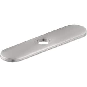 10 in. x 3 in. 3-Hole Zinc Deck Plate/Escutcheon Lustrous Steel Covered