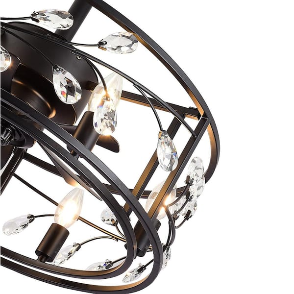 Breezary Fairy 20 in. Indoor Black Chandelier Ceiling Fan