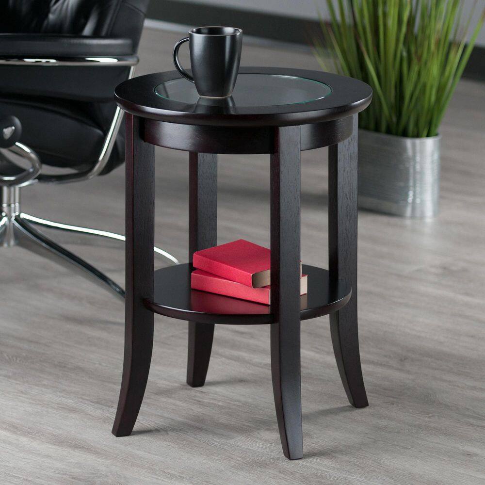Genoa Espresso Glass Top End Table - thumbnail 7
