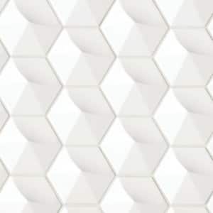 Hedron Hexagon 4 in. x 5 in. Matte White Ceramic Wall Tile (3.87 sq. ft./Case)