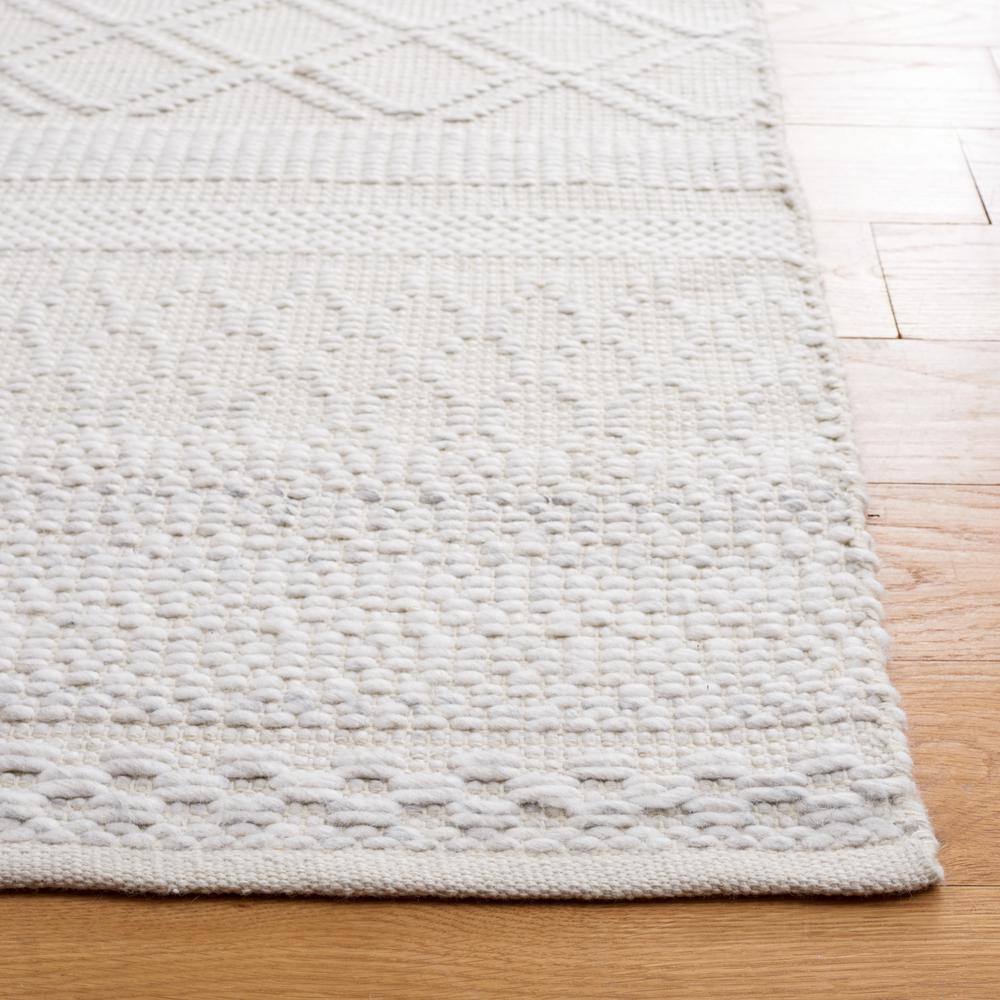 Natura Ivory Square Hand-Woven Wool Blend Area Rug, 6' x 6'