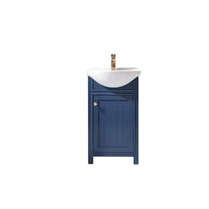 Marian 20 in. W x 16.75 in. D Bath Vanity in Blue with Porcelain Vanity Top in White with White Basin