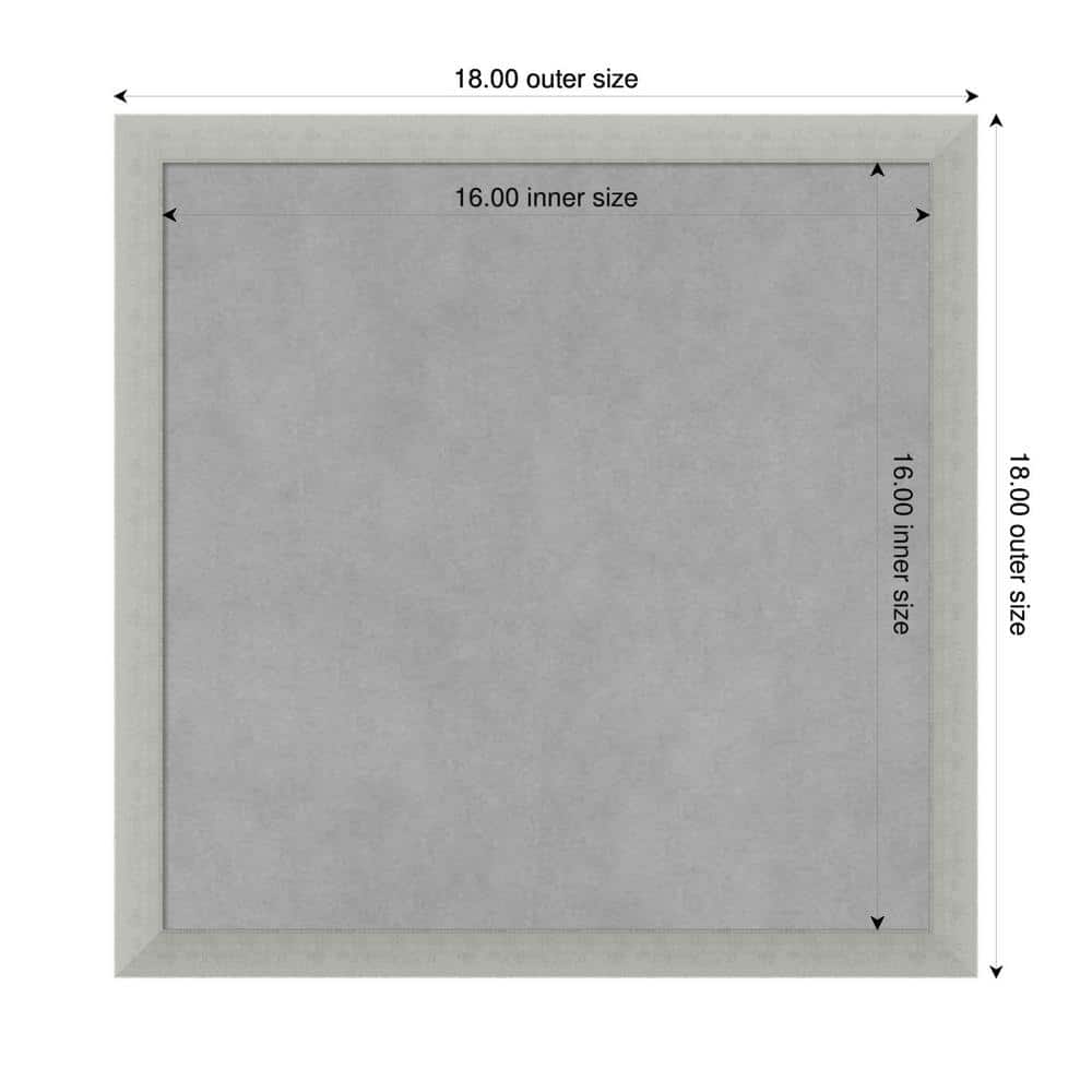 Silver Leaf 18x18 Grey Wood Framed Magnetic Board