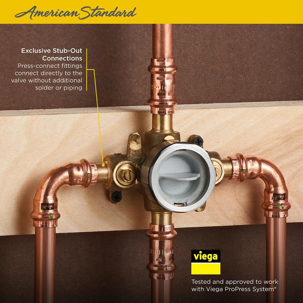 Stainless Steel Flash Shower Rough-In Valve with Stub-Outs