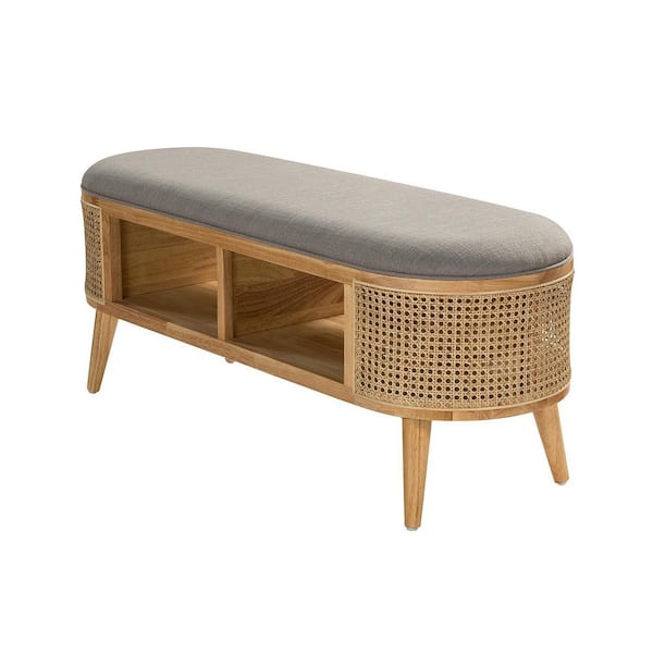 Grey rattan best sale bench seat