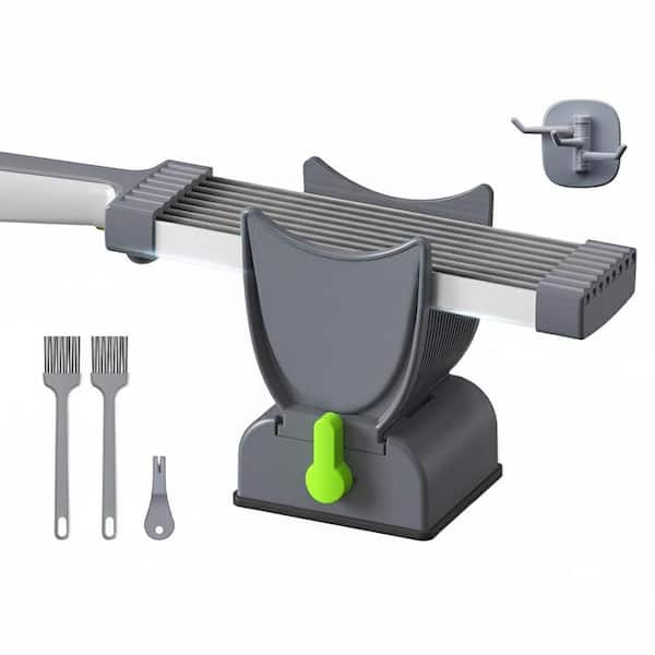 Stainless Steel Adjustable Meat Slicer with 17 Blades, Manual