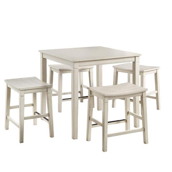 Steve Silver Westlake Weathered Ivory 5-Piece Counter Height Dining Set
