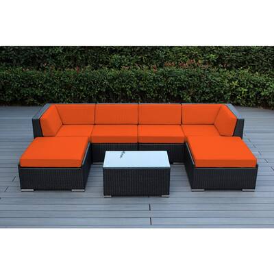 orange wicker patio furniture