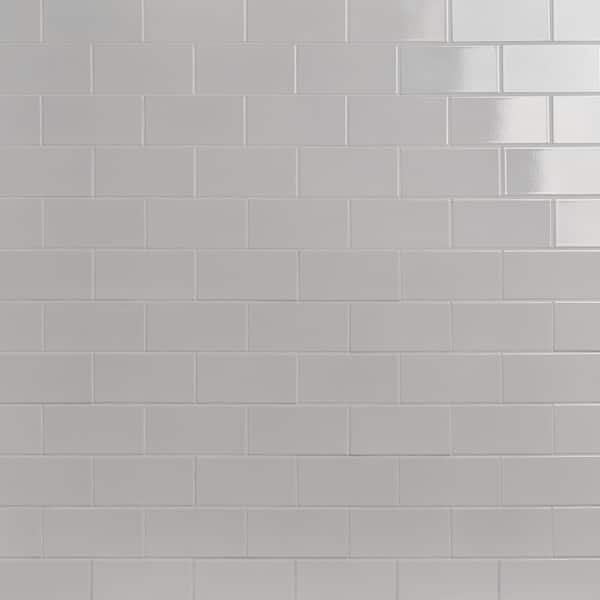 Ivy Hill Tile Gondola Cotton White 3.93 in. x 7.87 in. Polished Ceramic Wall Tile (10.76 sq. ft./Case)