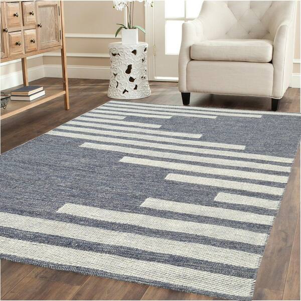 Oak Grey/Ivory 4 ft. x 6 ft. Modern Cotton/Wool Area Rug