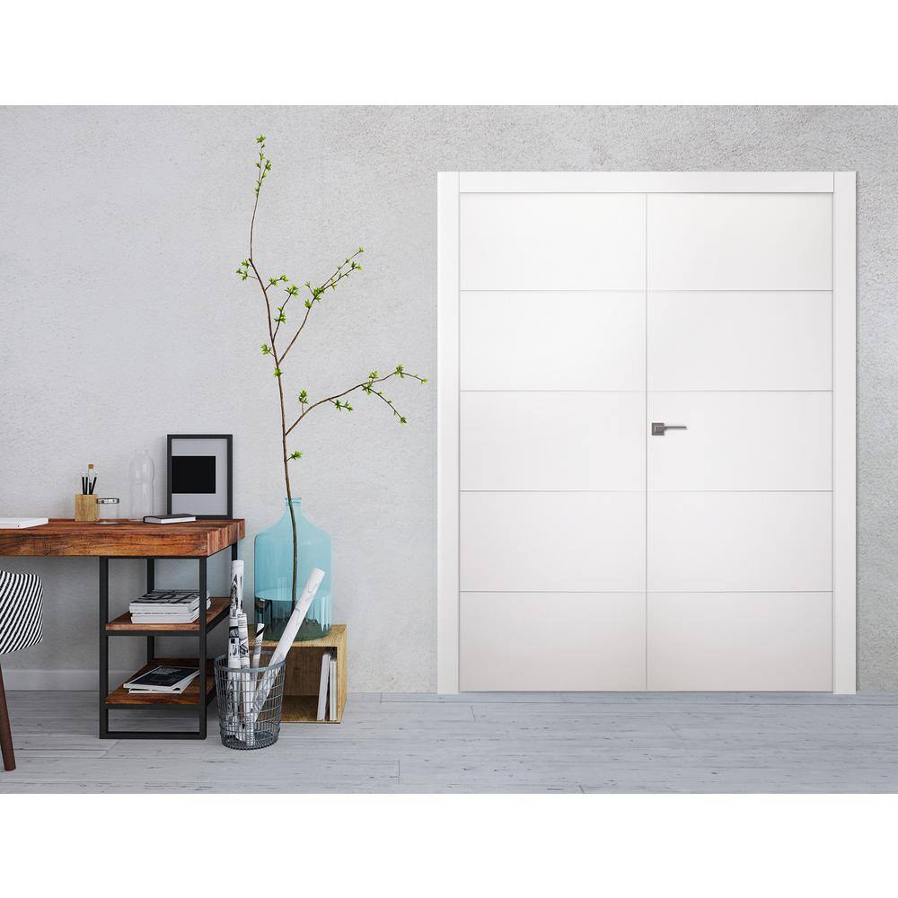 Arvika 60" Polar White Composite Double Prehung Interior Door