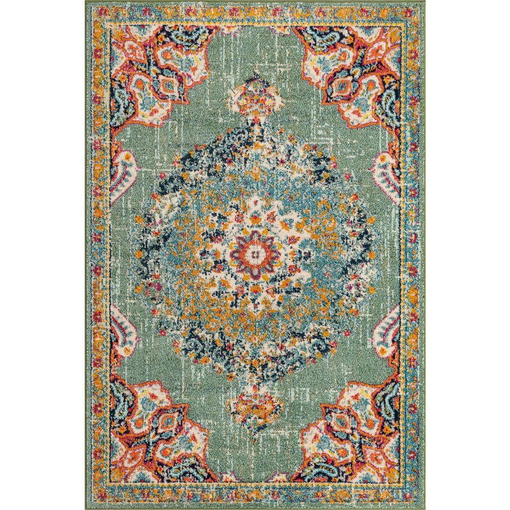 Penrose Alexis Green 5 ft. 3 in. x 7 ft. 7 in. Area Rug -  Unique Loom, 3143356