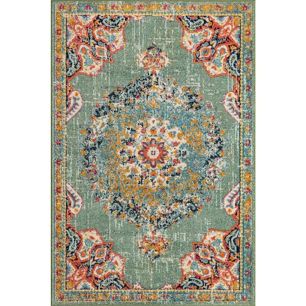 Unique Loom Penrose Alexis Green 5 ft. 3 in. x 7 ft. 7 in. Area Rug