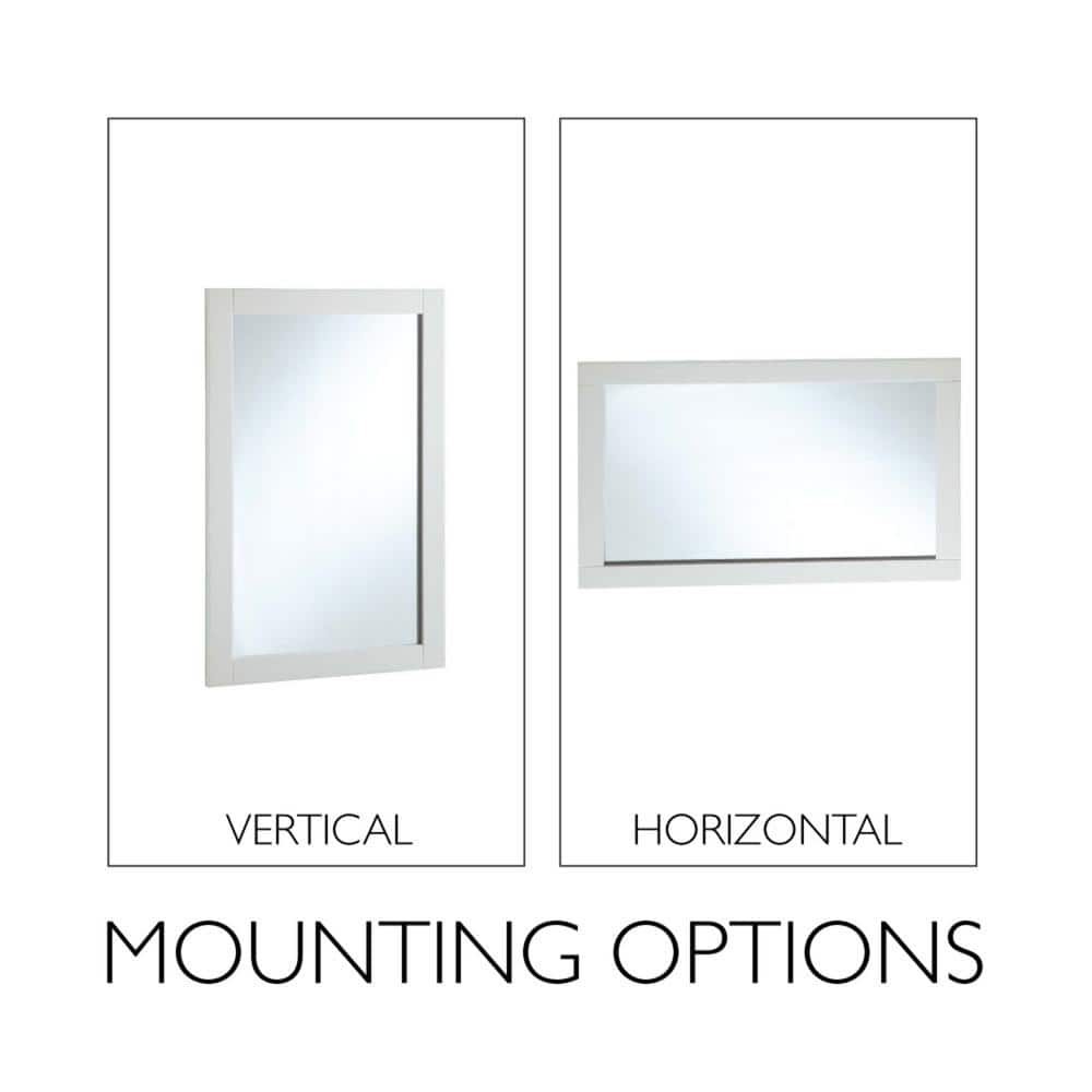 Shorewood 30-Inch White Wooden Rectangular Wall Mirror