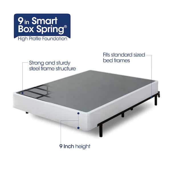 Zinus Metal King 9 In Smart Box Spring, High Profile Metal Bed Frame King