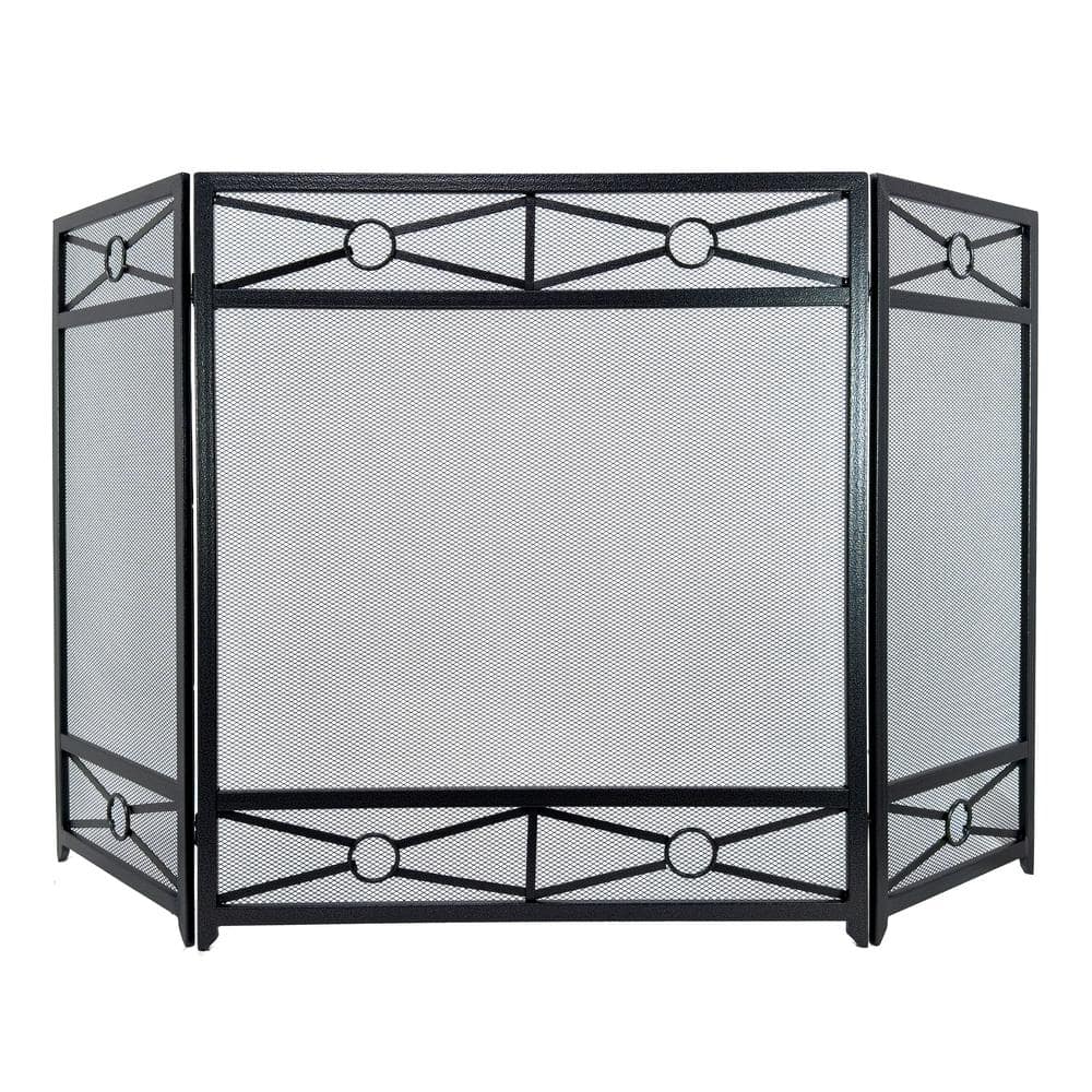 Pleasant Hearth Sheffield 3-Panel Fireplace Screen in Vintage Iron