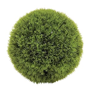 9 in. H Indoor Green Plastic Contemporary Boxwood Topiary Artificial Foliage Ball