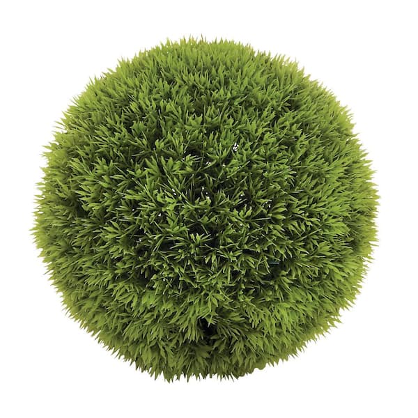 CosmoLiving by Cosmopolitan 9 in. H Indoor Green Plastic Contemporary Boxwood Topiary Artificial Foliage Ball