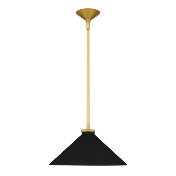 Quoizel Bradbury 100-Watt 1-Light Brushed Gold Pendant Light with