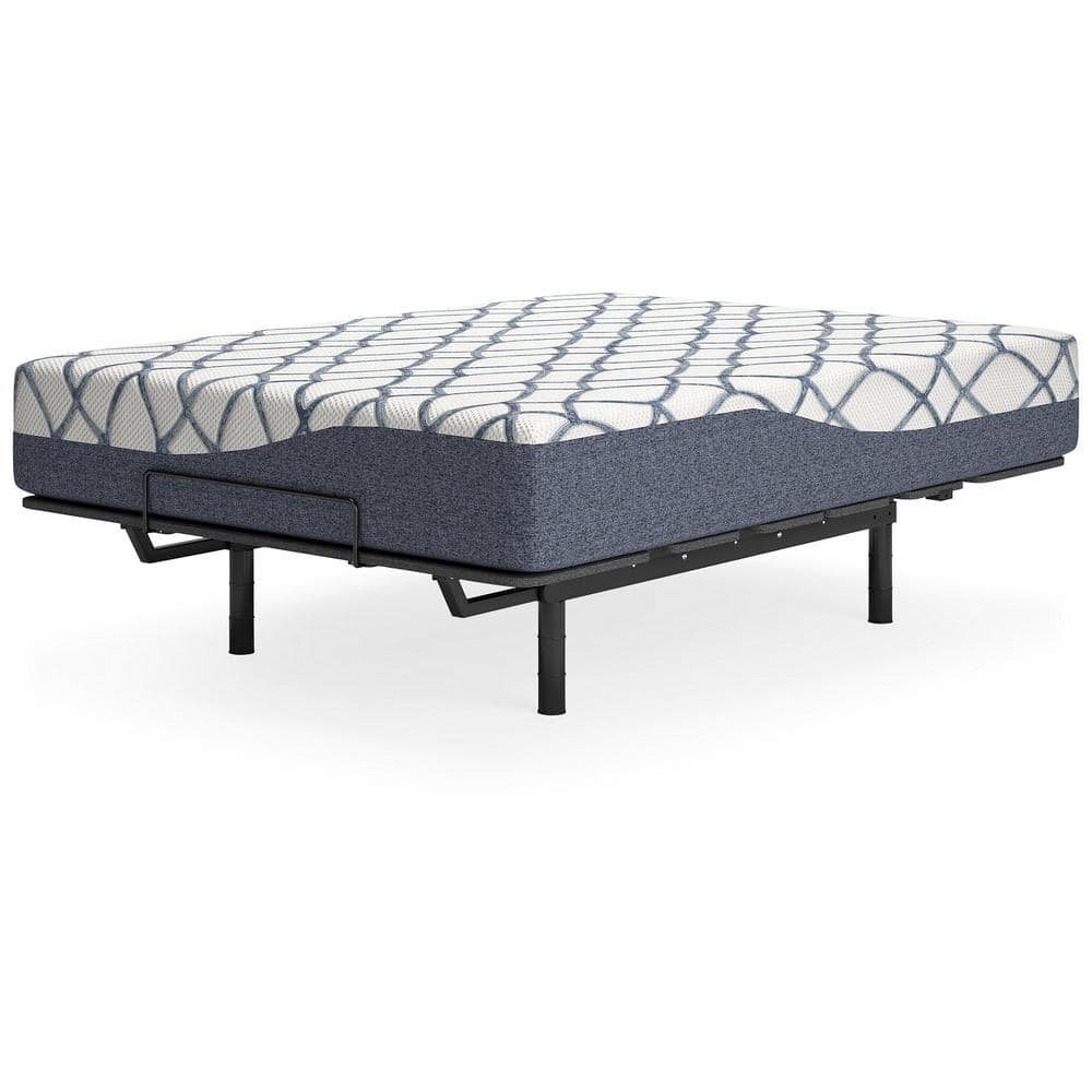 Full Blue and White Adjustable Memory Foam Mattress