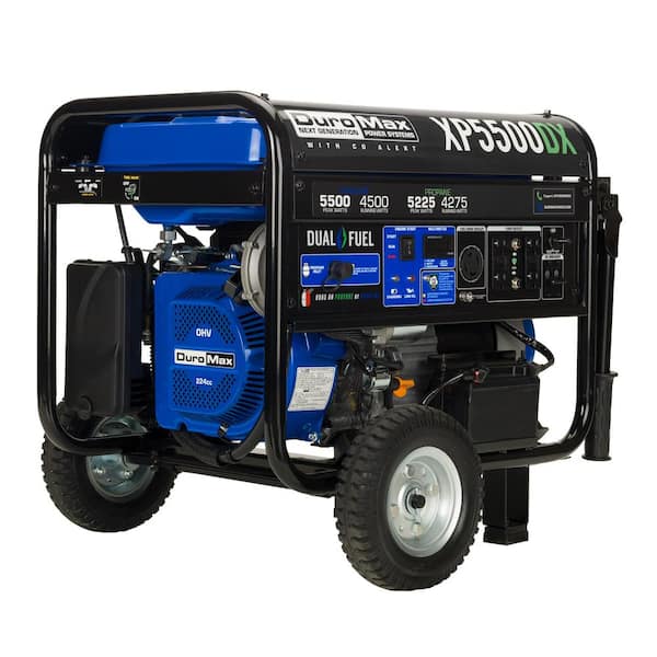 DUROMAX 5,500-Watt/4,500-Watt 224 cc Electric Start Dual Fuel Portable Generator with CO Alert