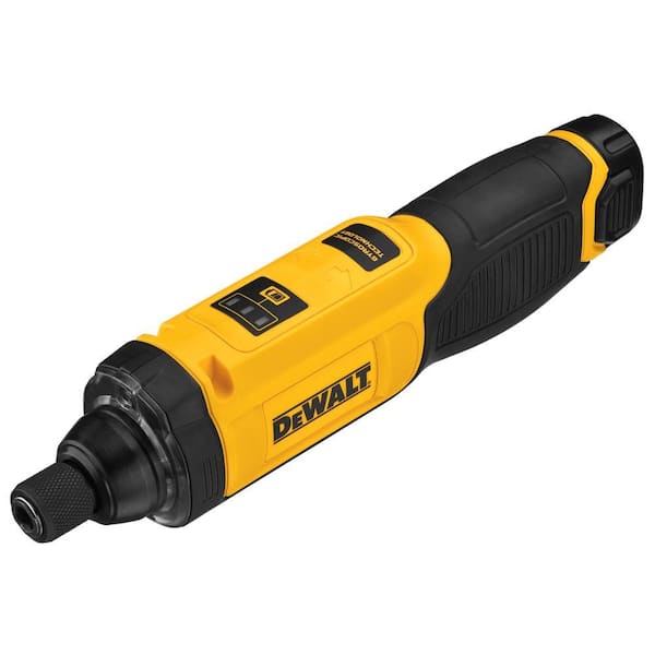 DEWALT 8-Volt MAX Cordless 1/4 Hex Gyroscopic Screwdriver with  Accessory Kit, (1) Battery, Charger Bag DCF682N1A