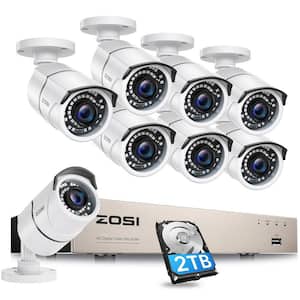 H.265+ 8-Channel 5MP-Lite 2TB Hard Drive DVR Security Camera System with 8X 1080p Wired Bullet Cameras