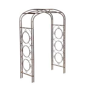 84 in. x 54 in. Metal Garden Arbor with Circle Design and Hanging Attachment
