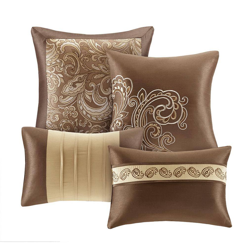 Brown and Gold Paisley Queen Bed in a Bag Set
