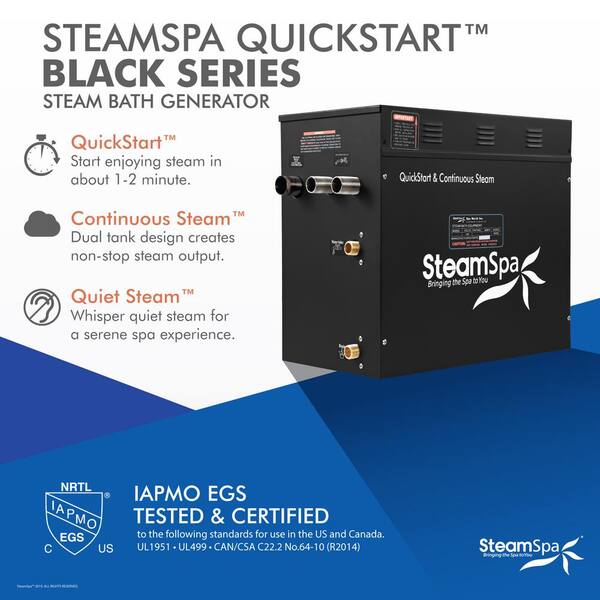 Black Series Bluetooth 12kW QuickStart Steam Bath Generator Package in Oil Rubbed Bronze Black Series Bluetooth 12kW QuickStart Steam Bath Generator Package in Oil Rubbed Bronze