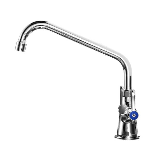 Double Handle Single Hole Deck Mount Brass Standard Kitchen Faucet with 10 in. Swivel Spout in Polished Chrome