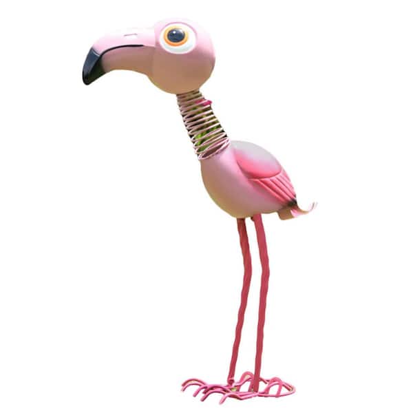 35 in. Tall Metal Flamingo Garden Decor