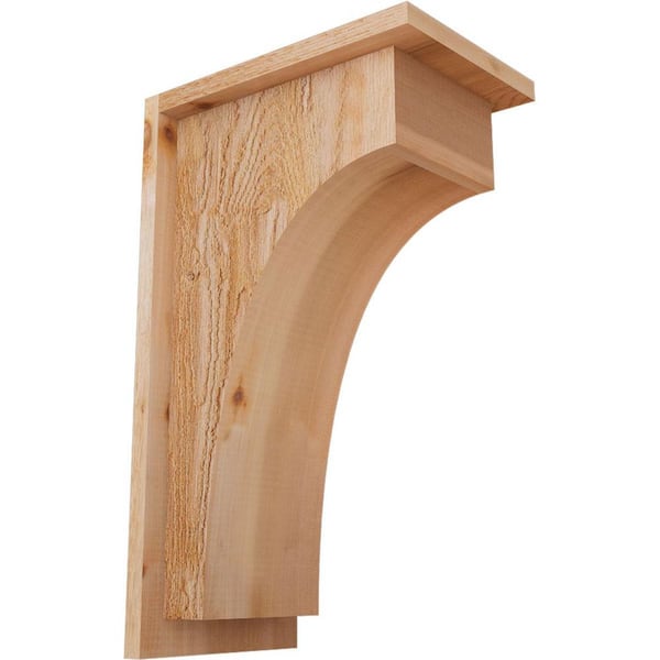 Ekena Millwork 8 in. x 12 in. x 20 in. Huntington Rough Sawn Western Red Cedar Corbel with Backplate