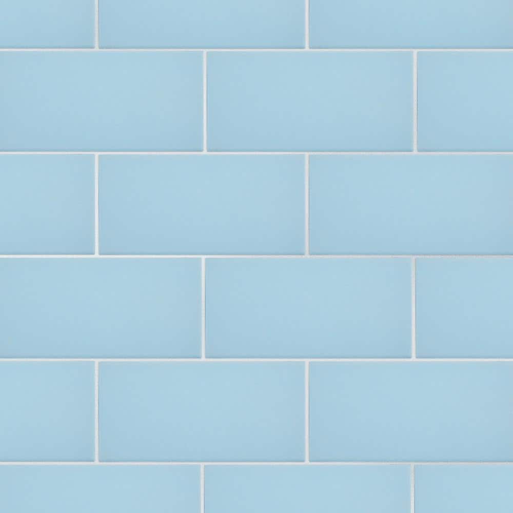 Merola Tile Piscina Brick Matte Light Blue 43/4 in. x 95/8 in