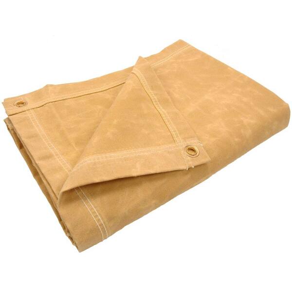 Sigman 9 ft. 8 in. x 9 ft. 8 in. 10 oz. Tan Canvas Tarp-DISCONTINUED