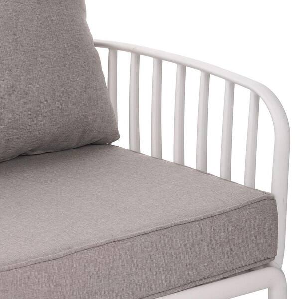 White Plastic Outdoor Lounge Chairs Patio Club Chairs with Thick