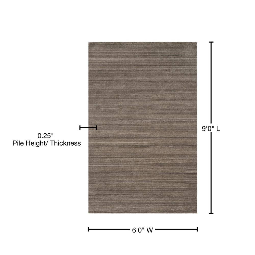 Pewter Hand-Knotted Wool Rectangular Area Rug 6' x 9'