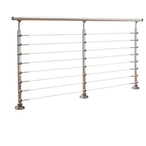 Prove 36 in. H x 79 in. W Brushed Aluminum Handrail Stainless Cable Infill Top Mount Railing Kit