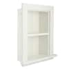 12.75 in. W Wood Bathroom Recessed Wall Shelf in White