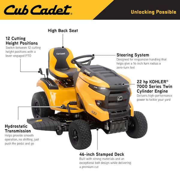 Cub Cadet Lawn Tractor XT1 - 42-in Cutting Deck - 19.5-HP Engine - Yellow