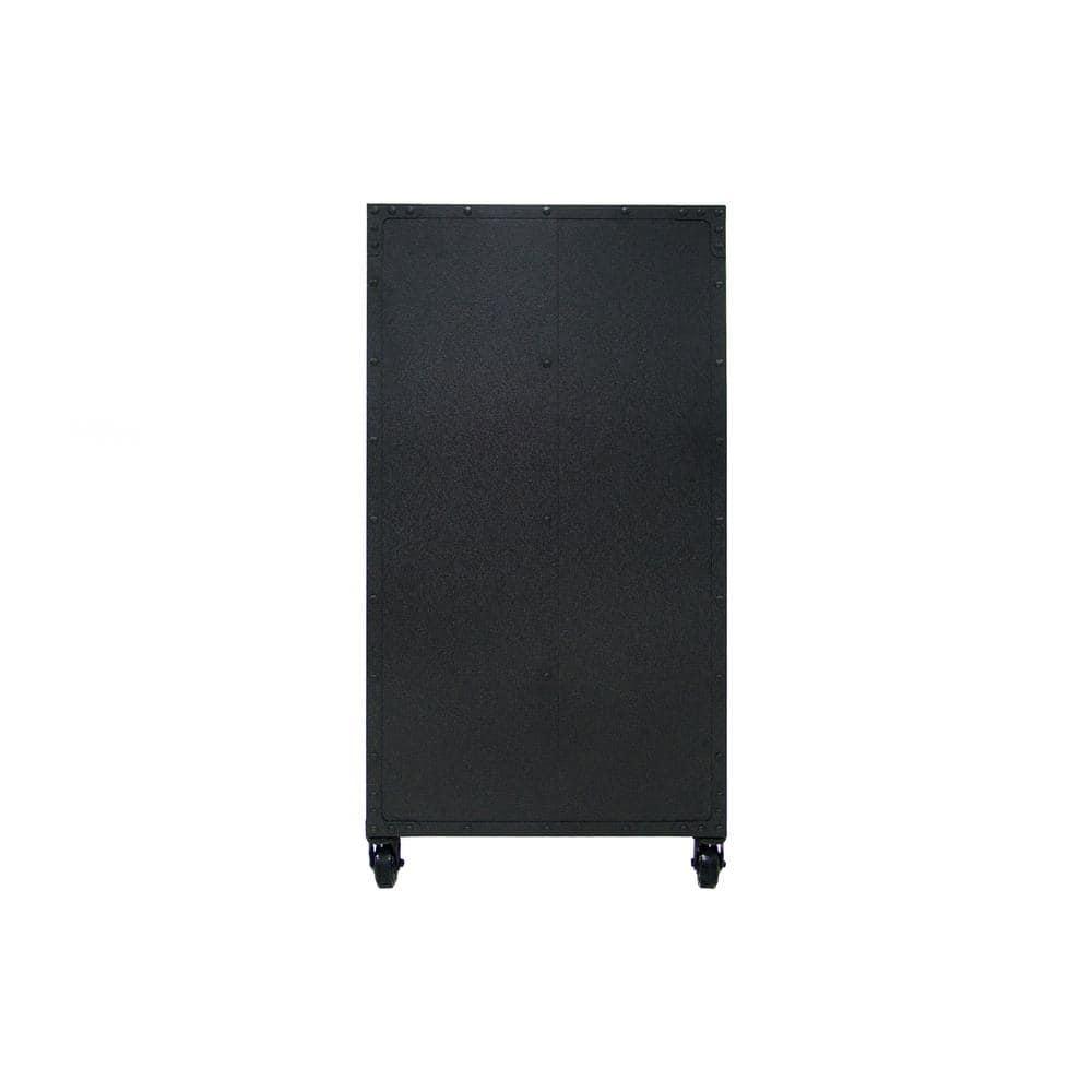 Duramax 36" Industrial Black Metal and Wood Freestanding Cabinet