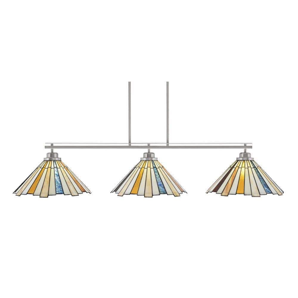 Monroe 3-Light Billiard Light, Round Fitter, Brushed Nickel Finish, 16 in. 