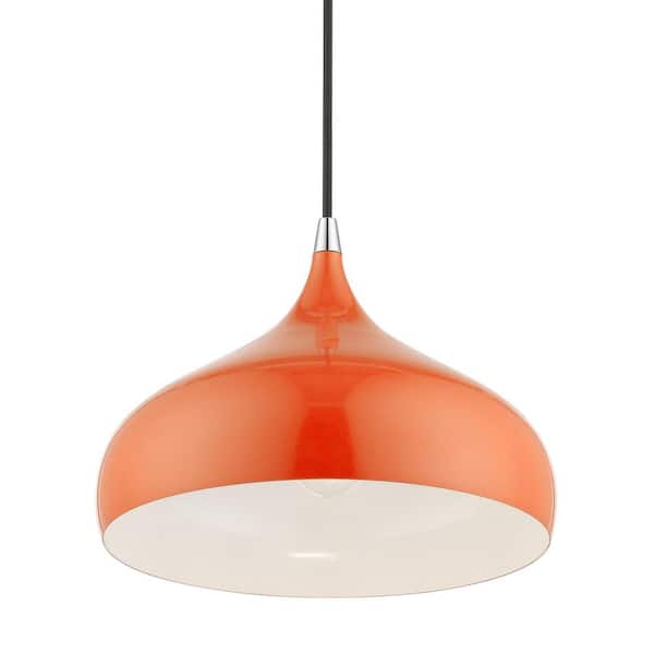 AVIANCE LIGHTING Hansberry 1-Light Shiny Orange Teardrop Pendant