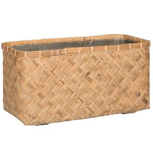 Small Rafi 23.6 in. L Natural Finish Bamboo Indoor Outdoor Rectangle Planter