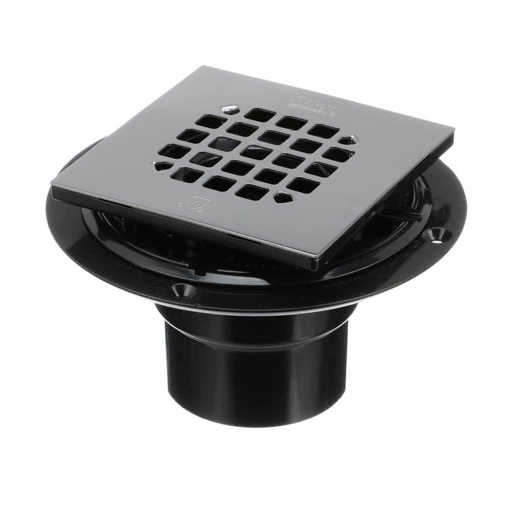 Black Snap-in Shower Drain Cover,Hidrop 4-1/4 OD Round Shower Strainer  Grid, Easy-to-Install Replacement Cover Stainless Steel Matte Black
