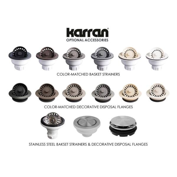 Karran Undermount Quartz Composite 33 In 60 40 Double Bowl Kitchen Sink In Grey Qu 721 Gr The Home Depot