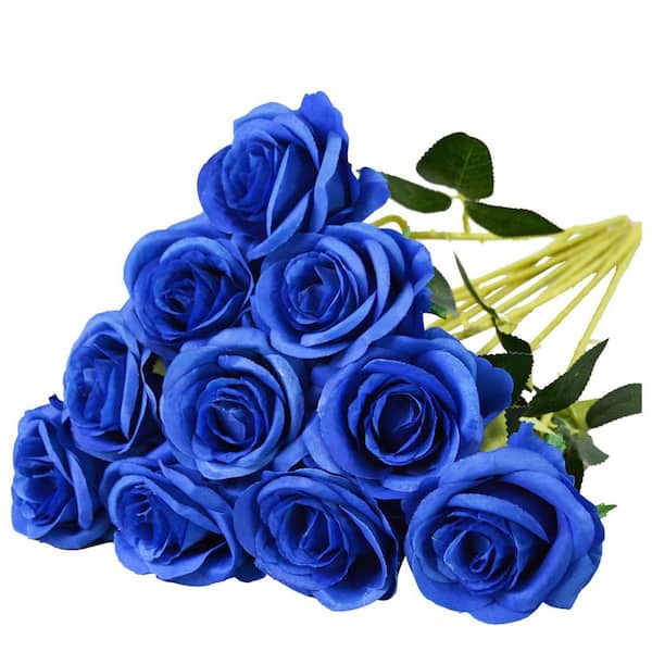 Blue Rose Artificial Flower, 10-Pack L09G2TC429 - The Home Depot
